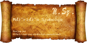 Máriás Szabolcs névjegykártya